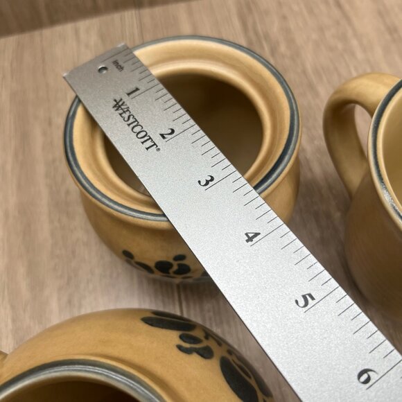 Vtg Pfaltzgraff Folk Art Sugar Bowl Creamer Set of 3 Stoneware Floral Blue Tan - Picture 16 of 16